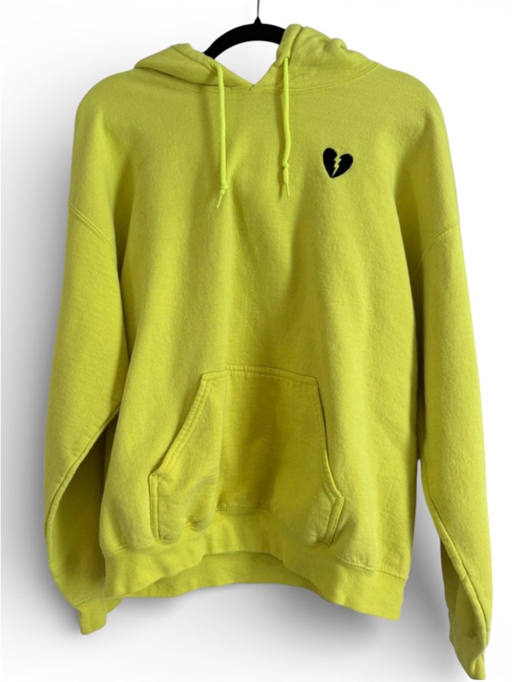 Riot Society Neon Yellow Hoodie with Black Palm Label